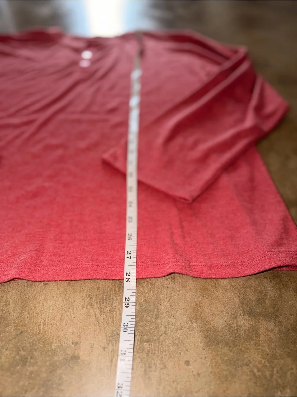 Summersalt Men’s XL Henley Long Sleeve Shirt Soft Heathered Red Casual Lounge